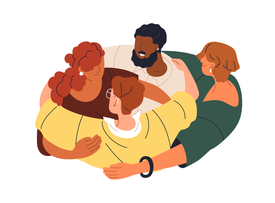 Ilustratie cu comunitate de suport pentru pacienti